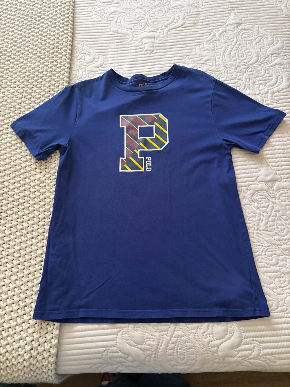 Polo Ralph Lauren Blue P-Patch Graphic T-Shirt Boys Size 18